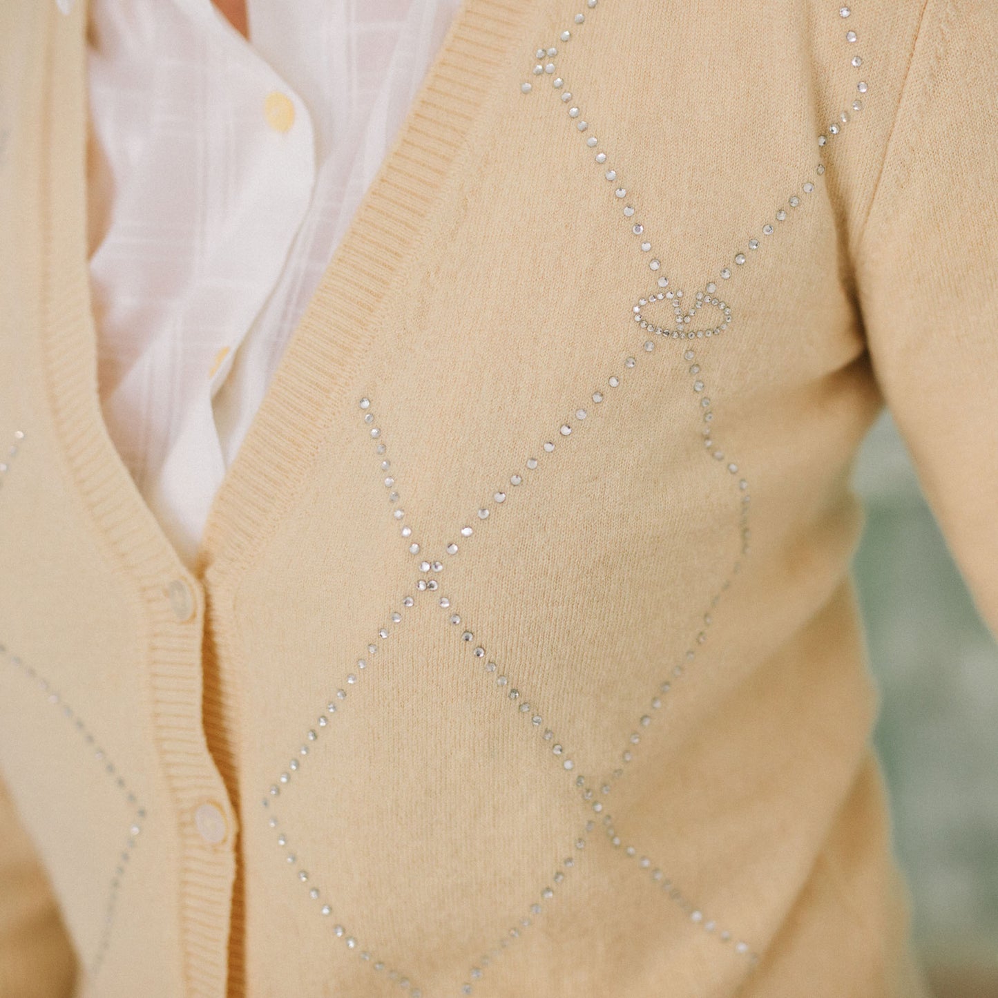 Cardigan beige di Valentino